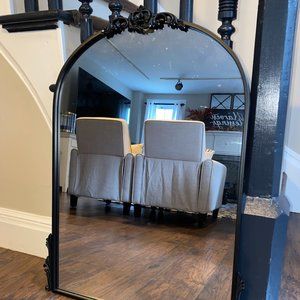Black Arch Metal Gleaming Primrose Mirror